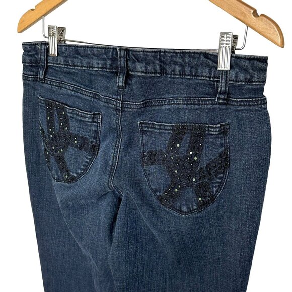 Mossimo Premium Denim Dark Wash Straight Jeans Size 10 Mid Rise Stretch Classic - Picture 3 of 10